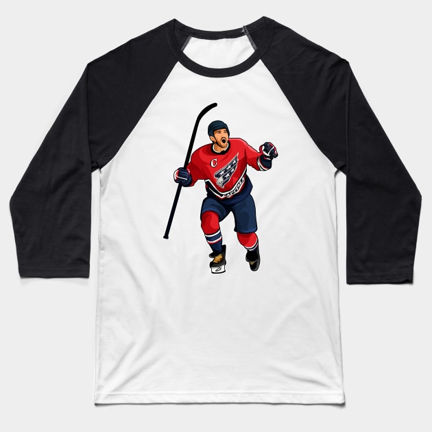 Alex Ovechkin Ice Hockey Get Score Baseball T-Shirt by RunAndGow